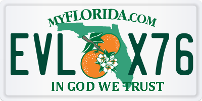 FL license plate EVLX76