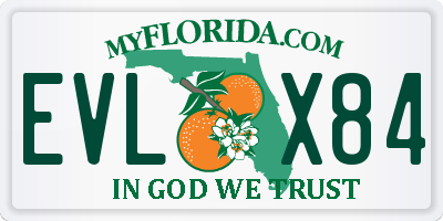 FL license plate EVLX84