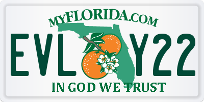 FL license plate EVLY22