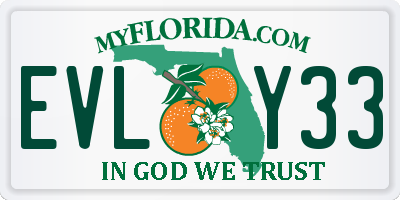 FL license plate EVLY33