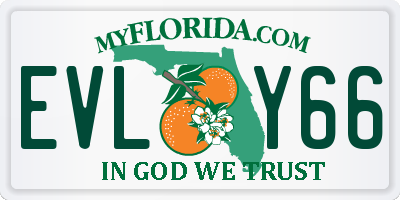 FL license plate EVLY66