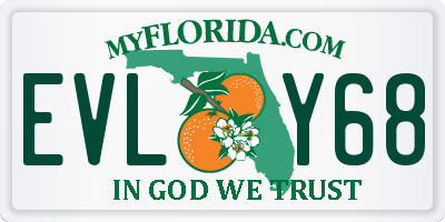 FL license plate EVLY68