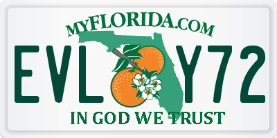 FL license plate EVLY72