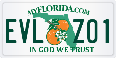 FL license plate EVLZ01