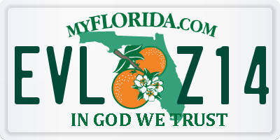 FL license plate EVLZ14