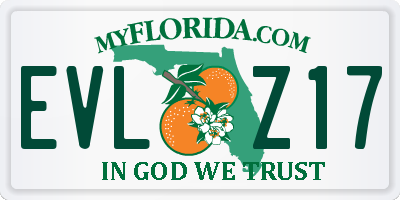 FL license plate EVLZ17