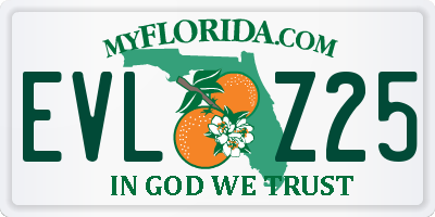 FL license plate EVLZ25