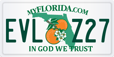 FL license plate EVLZ27