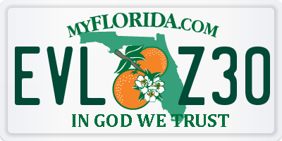 FL license plate EVLZ30