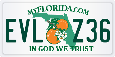 FL license plate EVLZ36