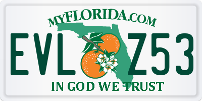 FL license plate EVLZ53