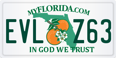 FL license plate EVLZ63