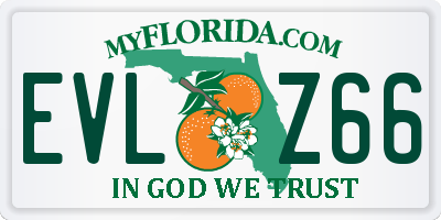 FL license plate EVLZ66