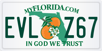 FL license plate EVLZ67