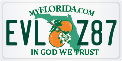 FL license plate EVLZ87