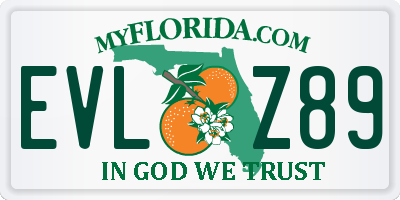 FL license plate EVLZ89