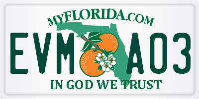 FL license plate EVMA03