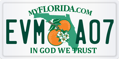 FL license plate EVMA07