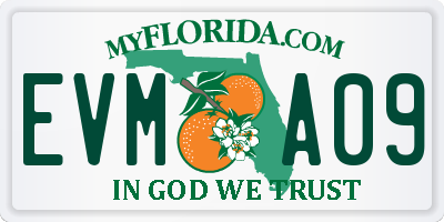 FL license plate EVMA09