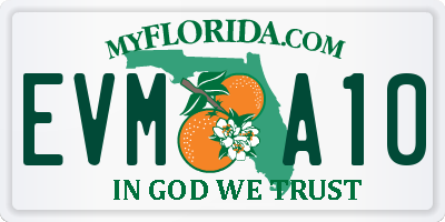 FL license plate EVMA10