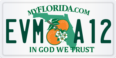 FL license plate EVMA12