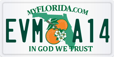 FL license plate EVMA14