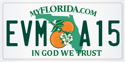 FL license plate EVMA15