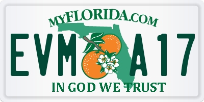 FL license plate EVMA17