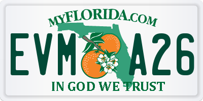 FL license plate EVMA26