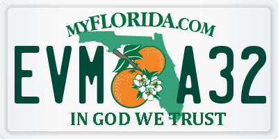 FL license plate EVMA32