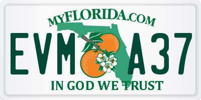 FL license plate EVMA37