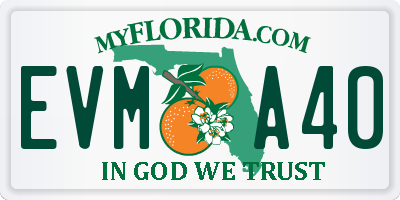 FL license plate EVMA40