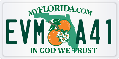 FL license plate EVMA41