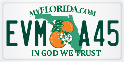 FL license plate EVMA45