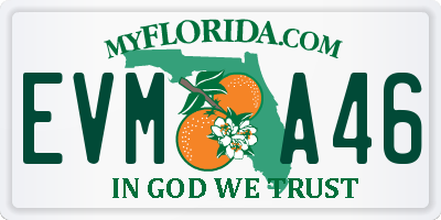 FL license plate EVMA46