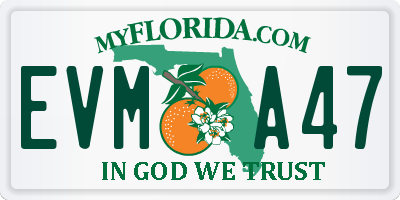 FL license plate EVMA47