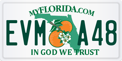 FL license plate EVMA48