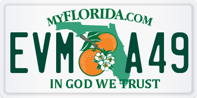 FL license plate EVMA49