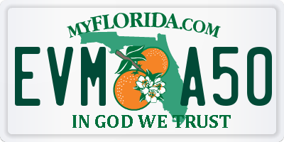 FL license plate EVMA50