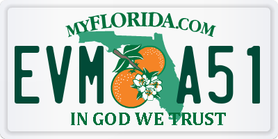 FL license plate EVMA51