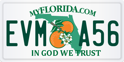 FL license plate EVMA56