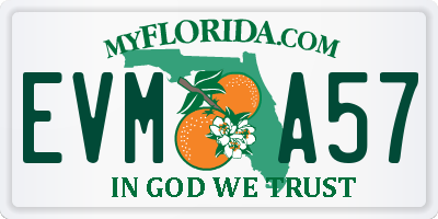 FL license plate EVMA57