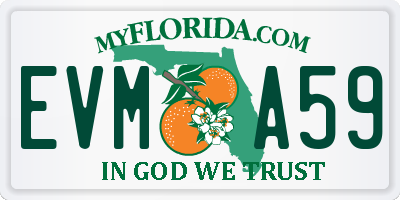 FL license plate EVMA59