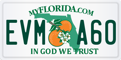FL license plate EVMA60