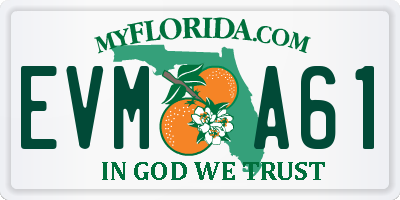 FL license plate EVMA61