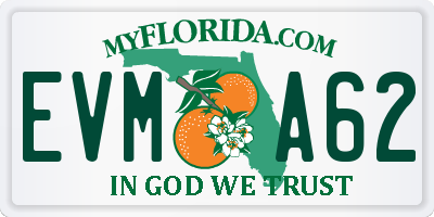FL license plate EVMA62