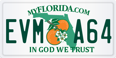FL license plate EVMA64