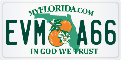 FL license plate EVMA66