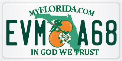 FL license plate EVMA68