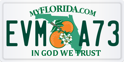 FL license plate EVMA73